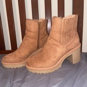Target Tan Suede booties with heel